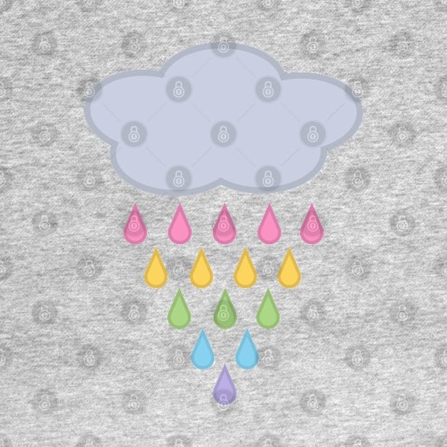 Raining Rainbow Rain Cloud by Kelly Gigi